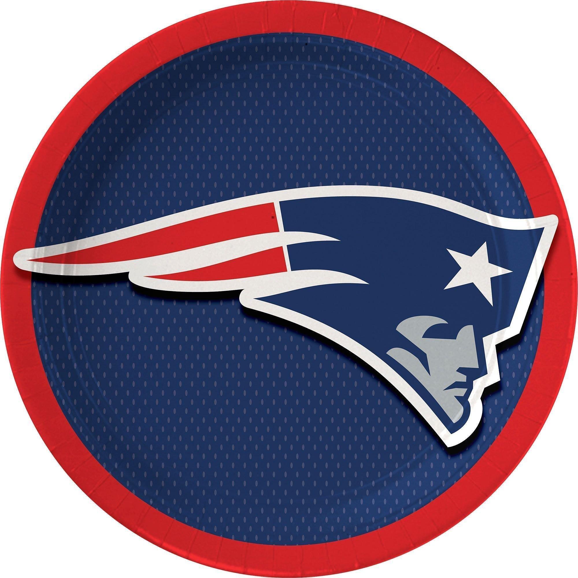 New England Patriots Party Supplies Pack for 18 Guests - Kit Includes Plates, Napkins, Table Cover, Cups, Cutlery, Serving Bowl, Banner Decoration & Centerpiece